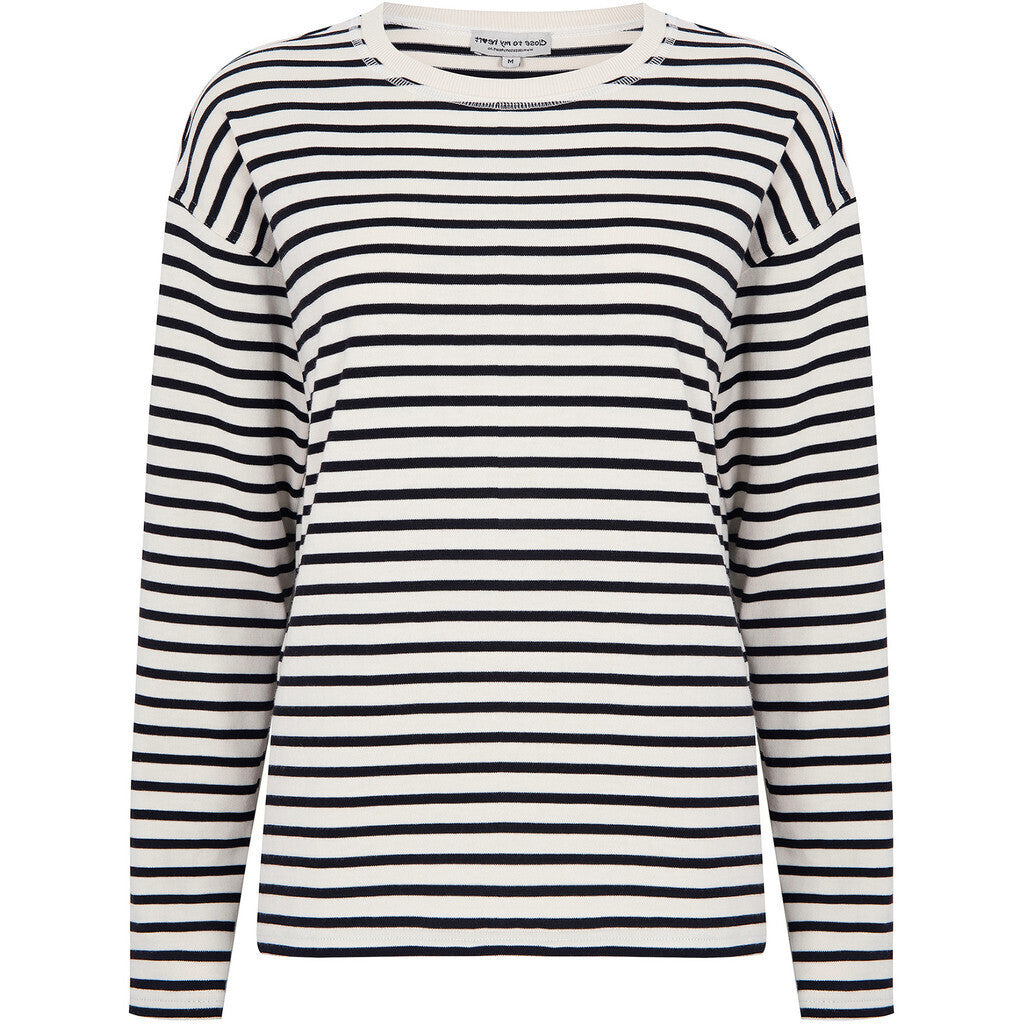 Close to my heart Hampton cotton sweater T-shirt L/S Offwhite/Black stripe