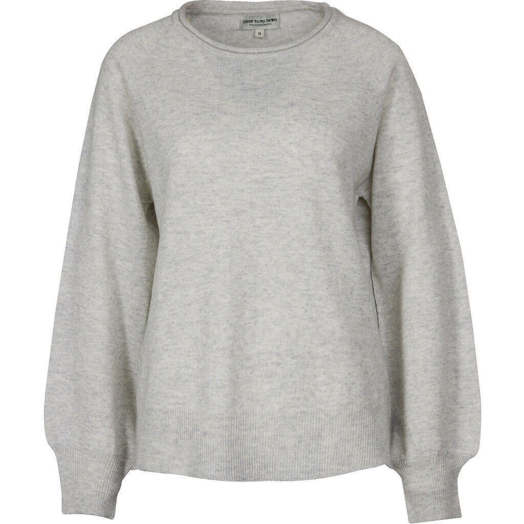 Close to my heart Alfie merino cashmere sweater Sweater knitted White Grey