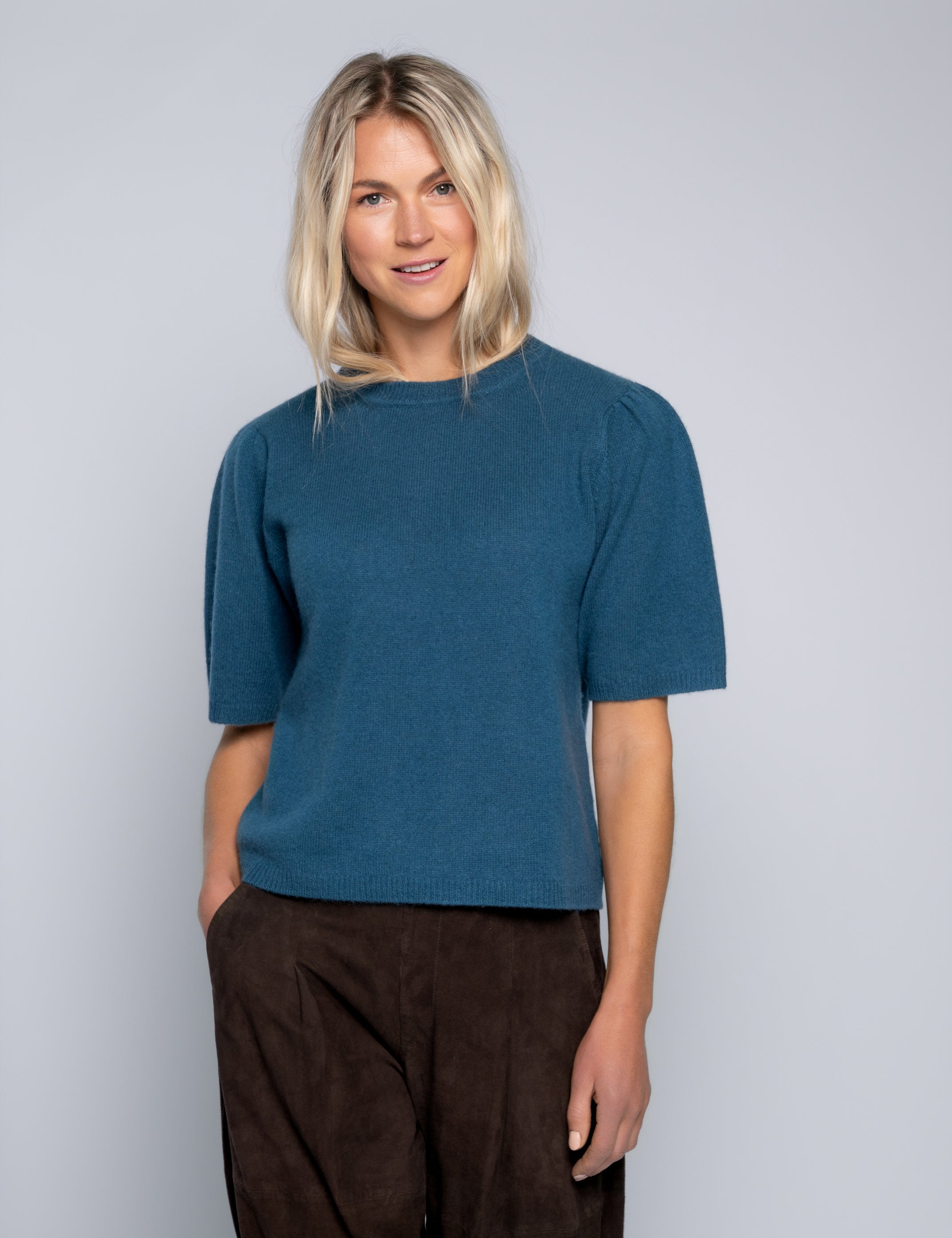 Close to my heart Alice kasjmir genser Sweater knitted Stone Blue