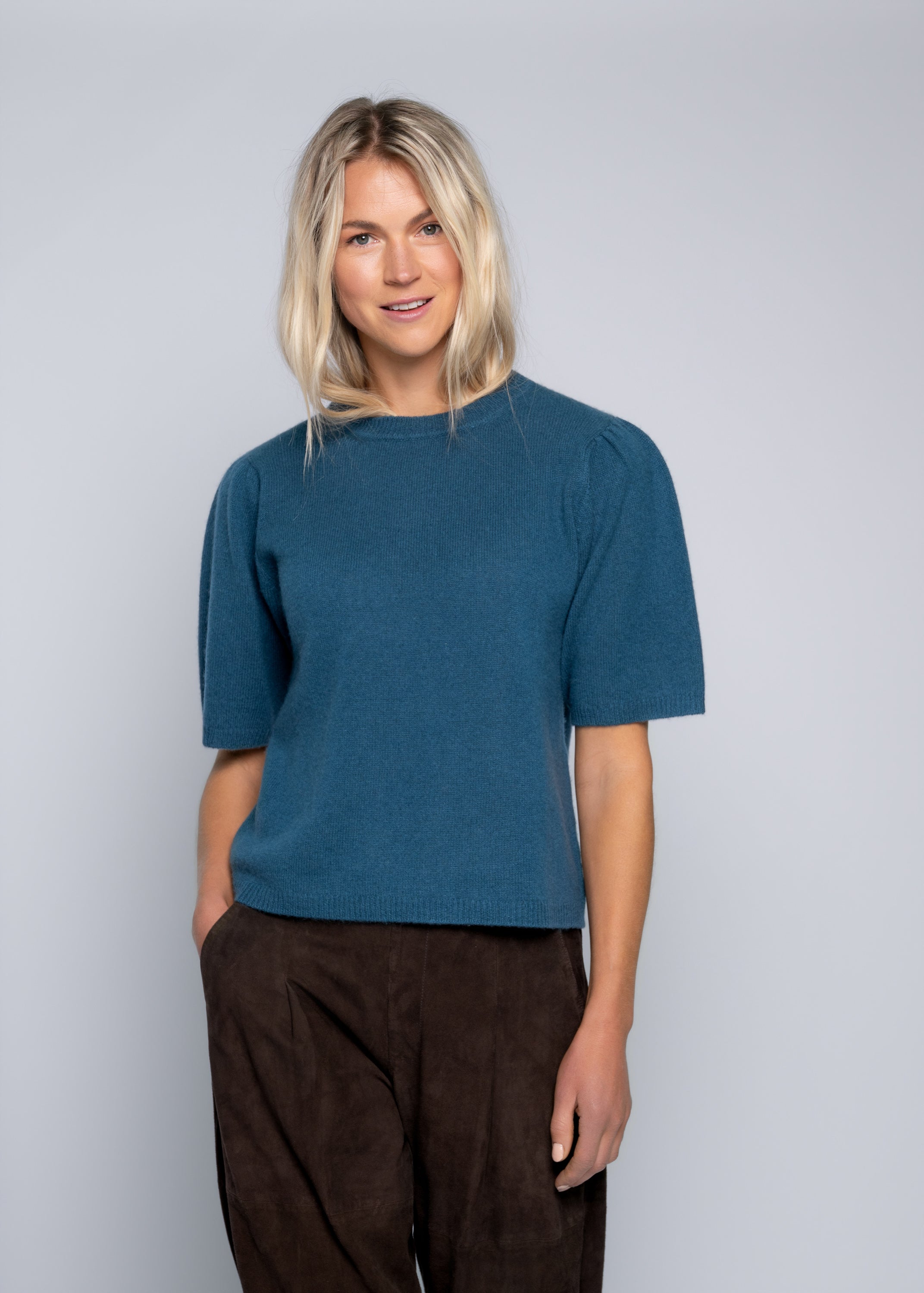 Close to my heart Alice kasjmir genser Sweater knitted Stone Blue