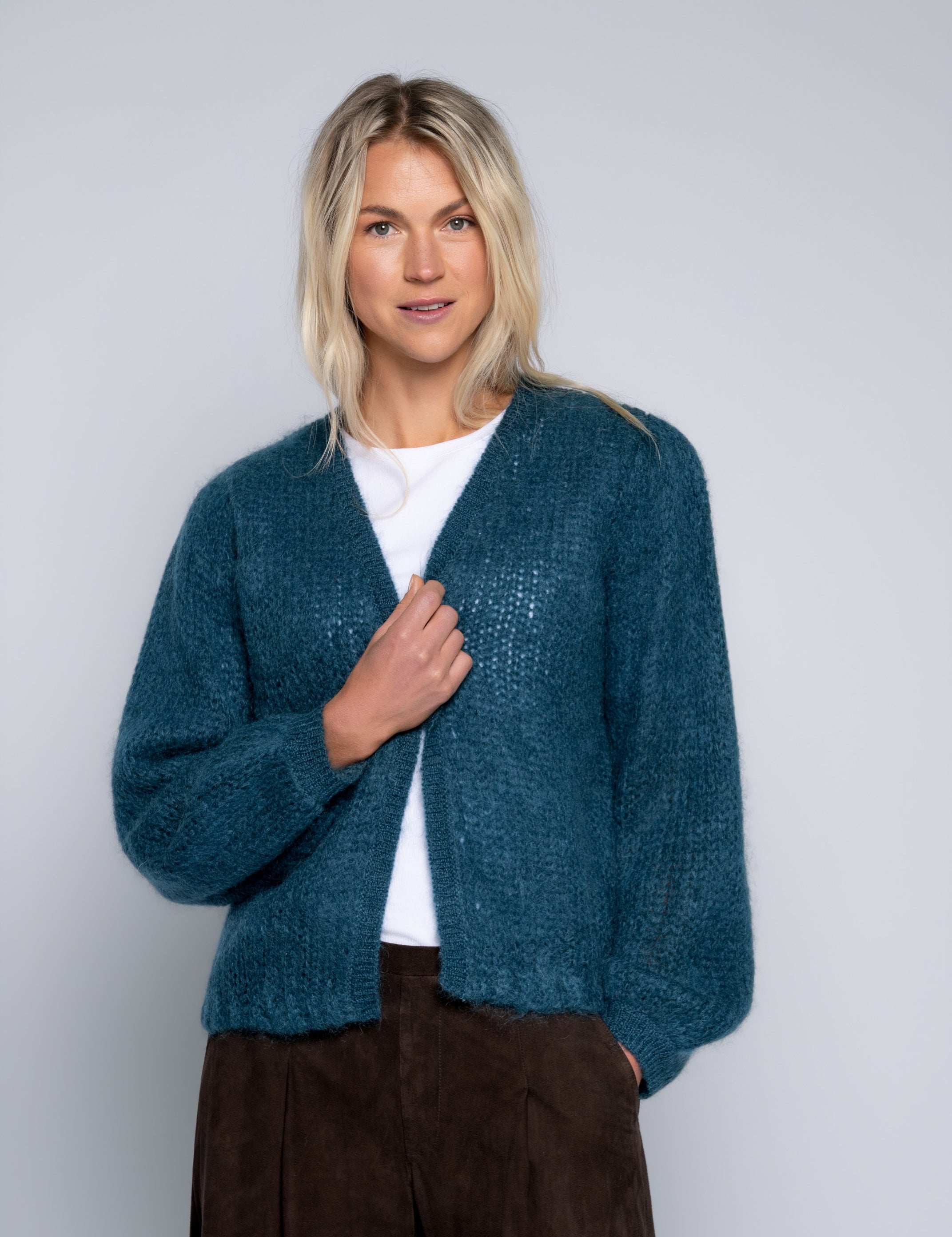 Close to my heart Aliza mohair cardigan Cardigan Stone Blue