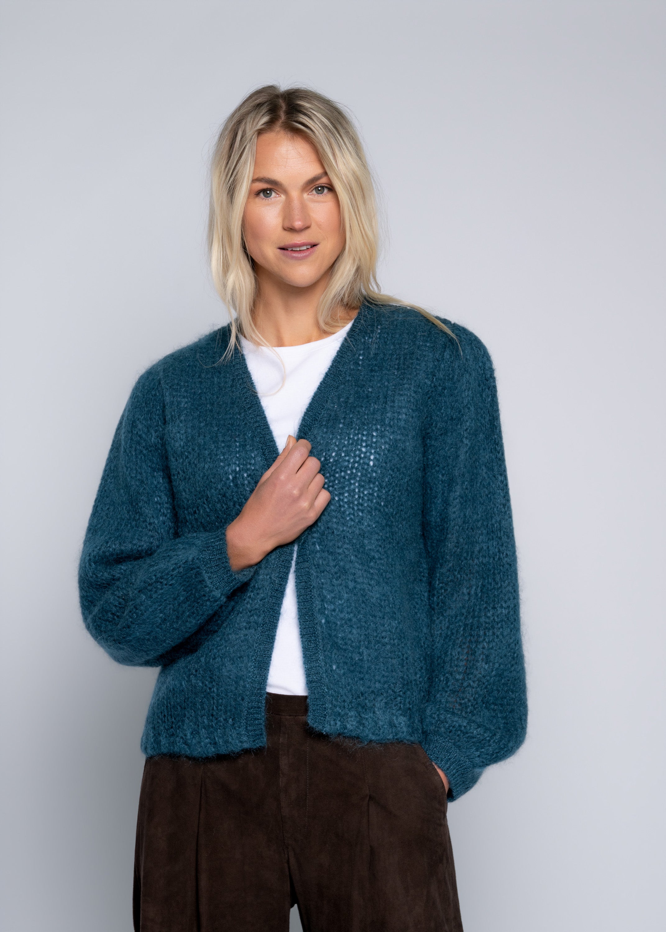Close to my heart Aliza mohair cardigan Cardigan Stone Blue
