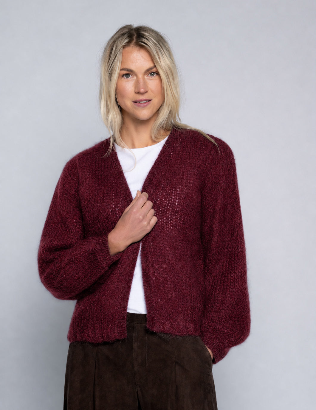 Close to my heart Aliza mohair cardigan Cardigan Tibetan Red