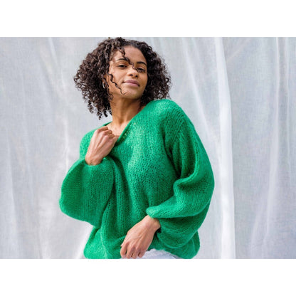 Close to my heart Ally Kid Mohair Sweater Sweater knitted Kelly Green