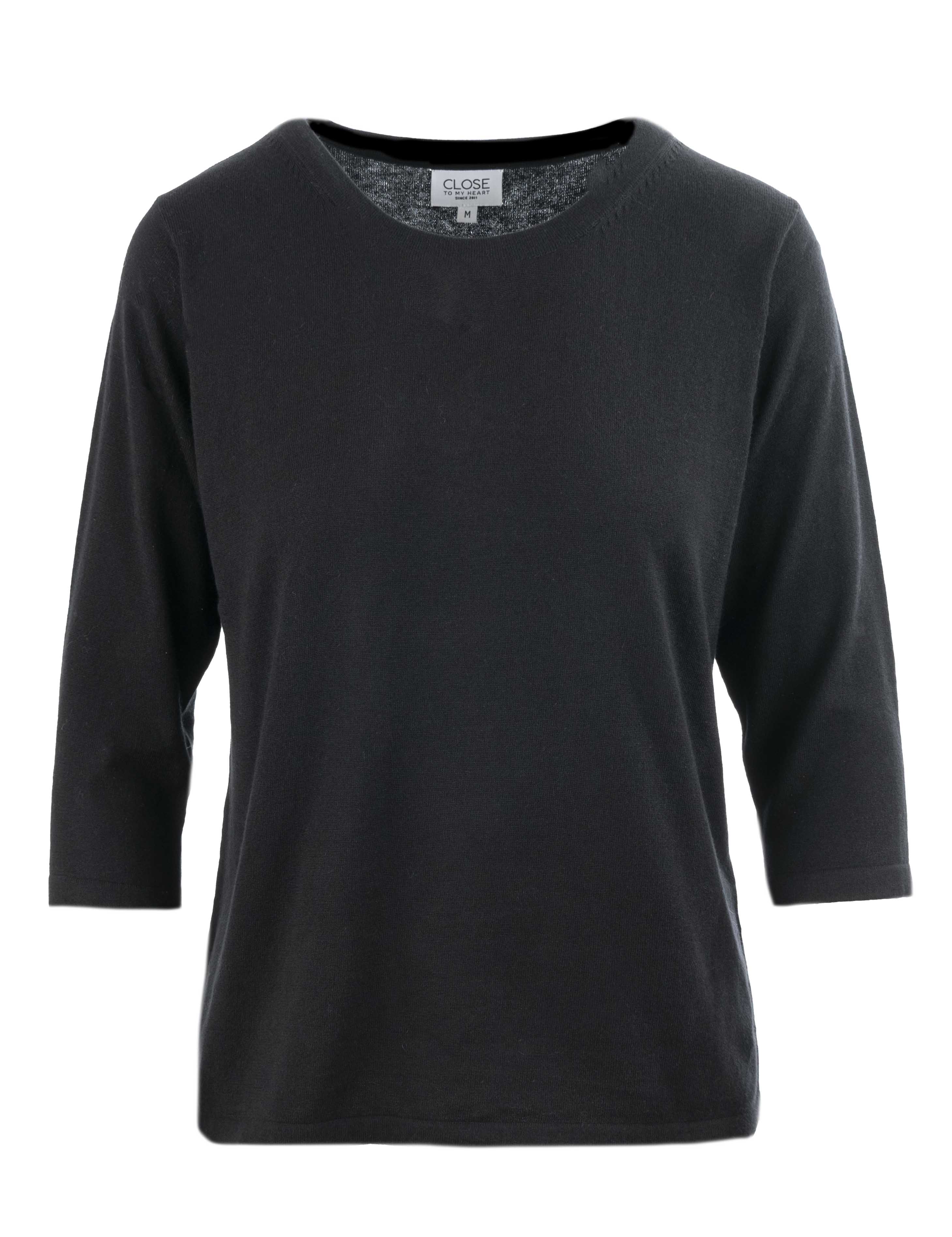 Close to my heart Ama tynn bomullsgenser dame med kasjmir Sweater knitted Black