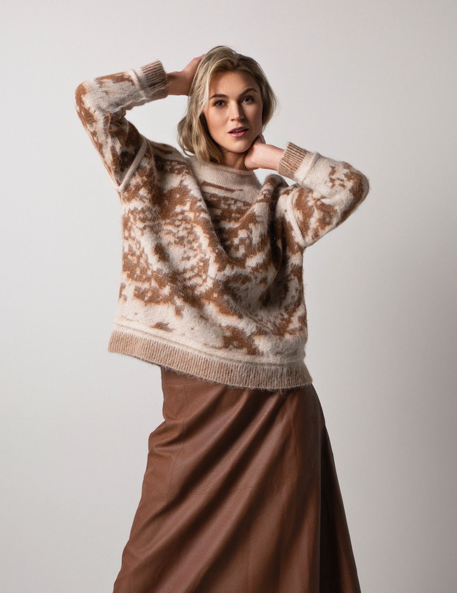 Close to my heart Amanda sweater Sweater knitted Nature Brown
