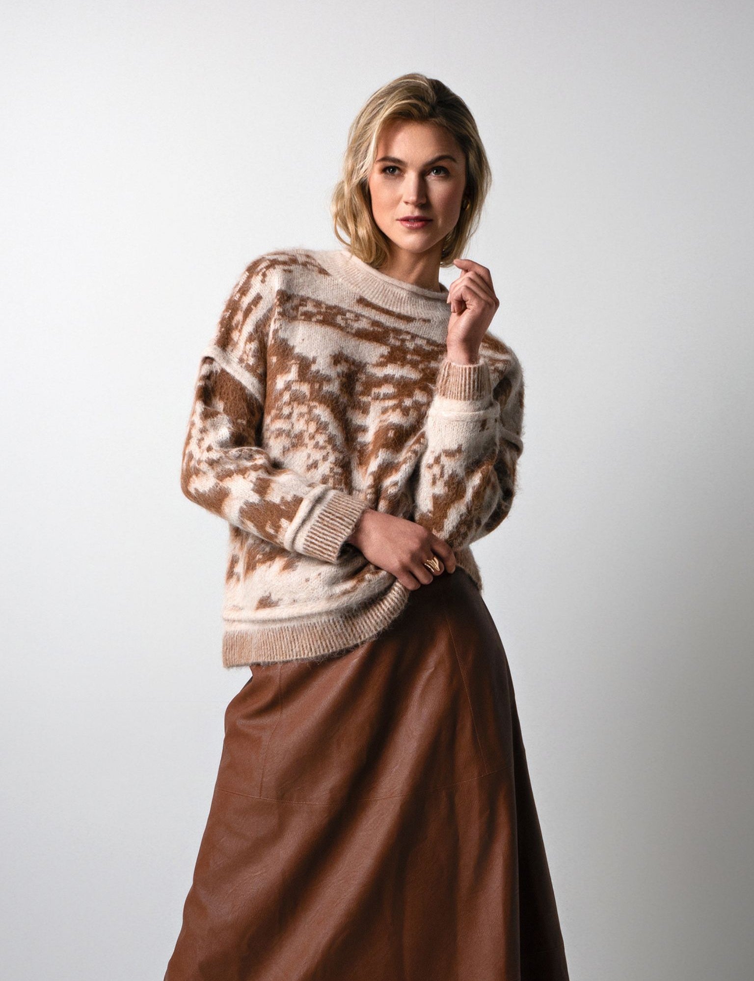 Close to my heart Amanda sweater Sweater knitted Nature Brown