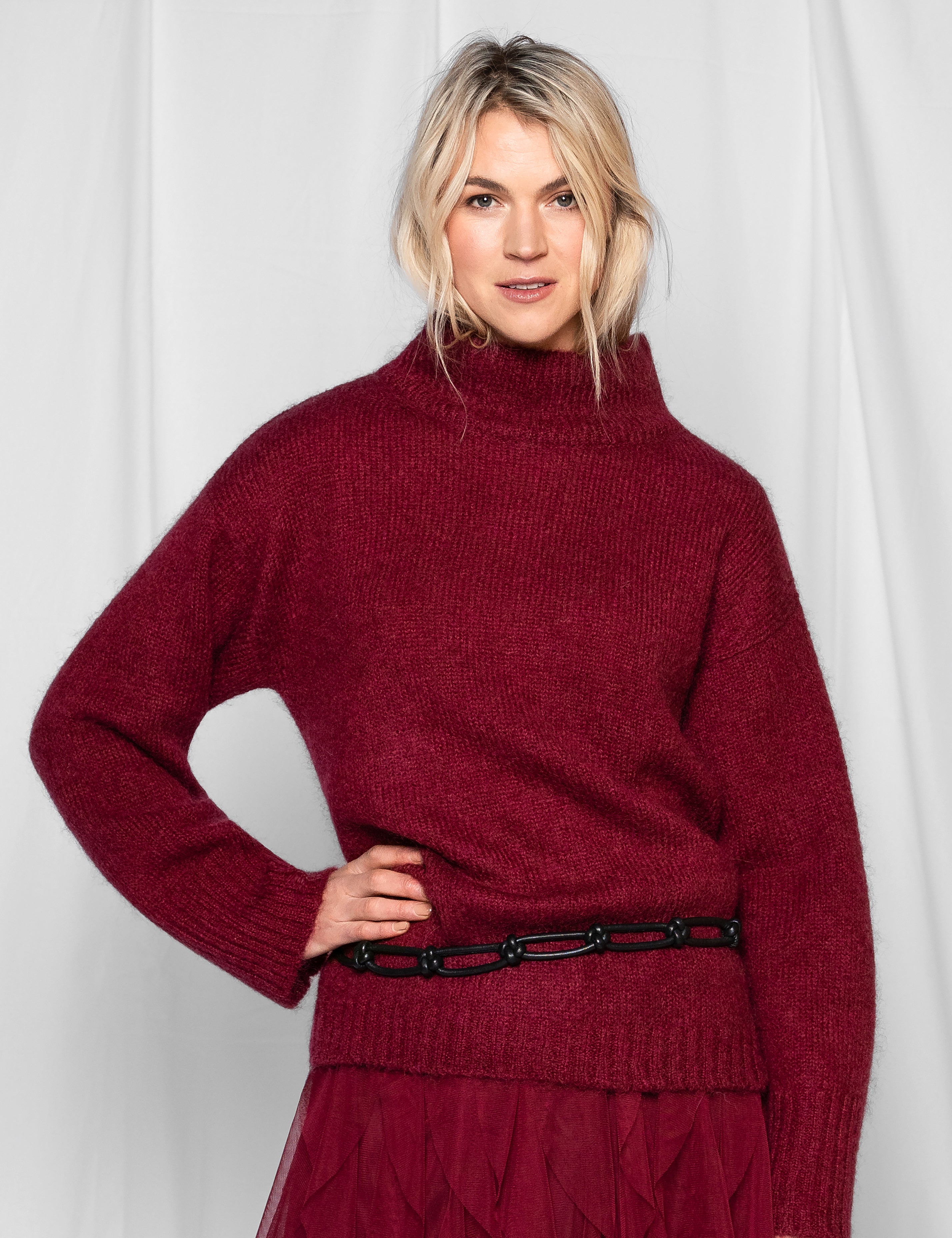 Close to my heart Ana kid mohar genser  Burgundy Red