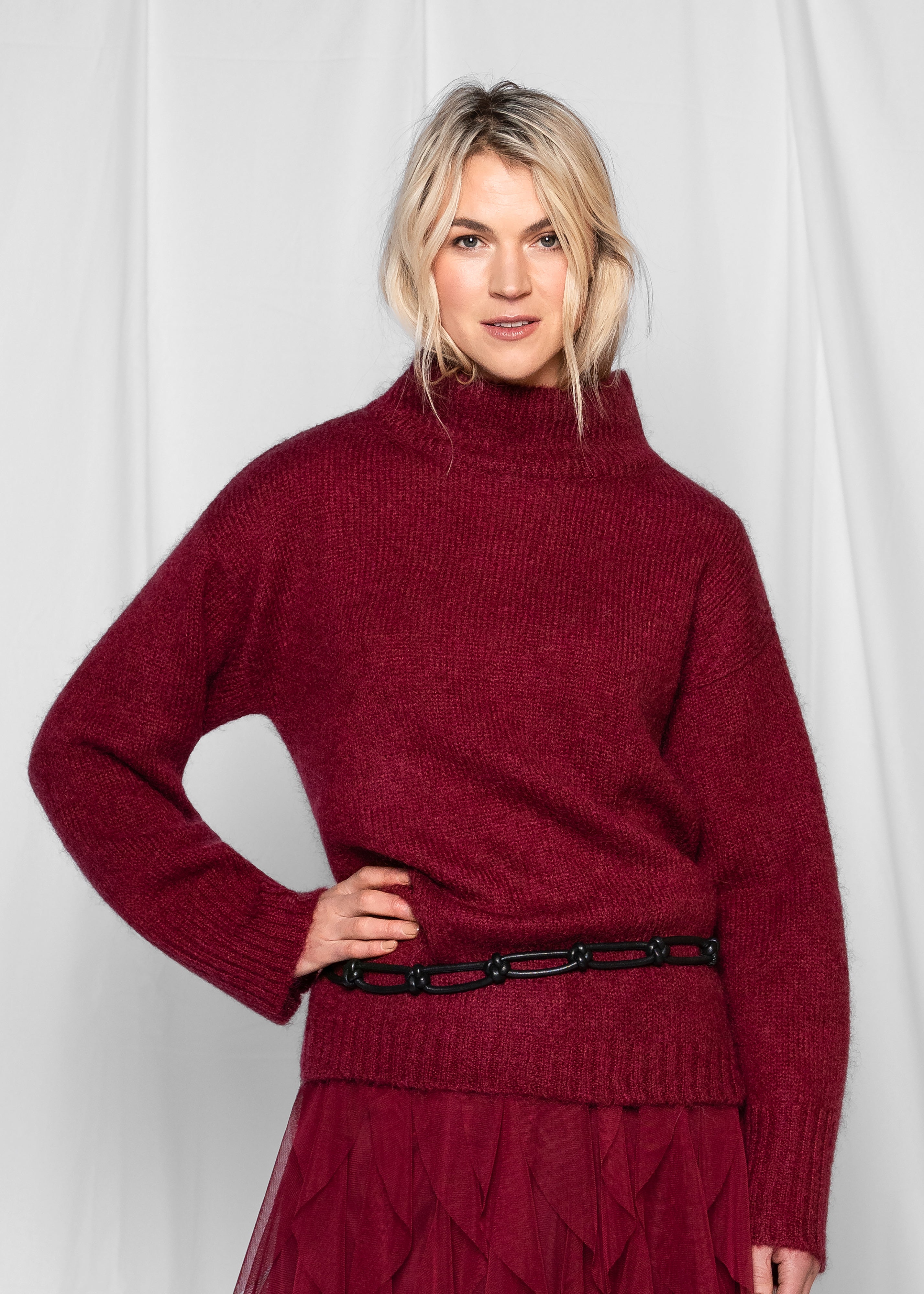 Close to my heart Ana kid mohar genser  Burgundy Red