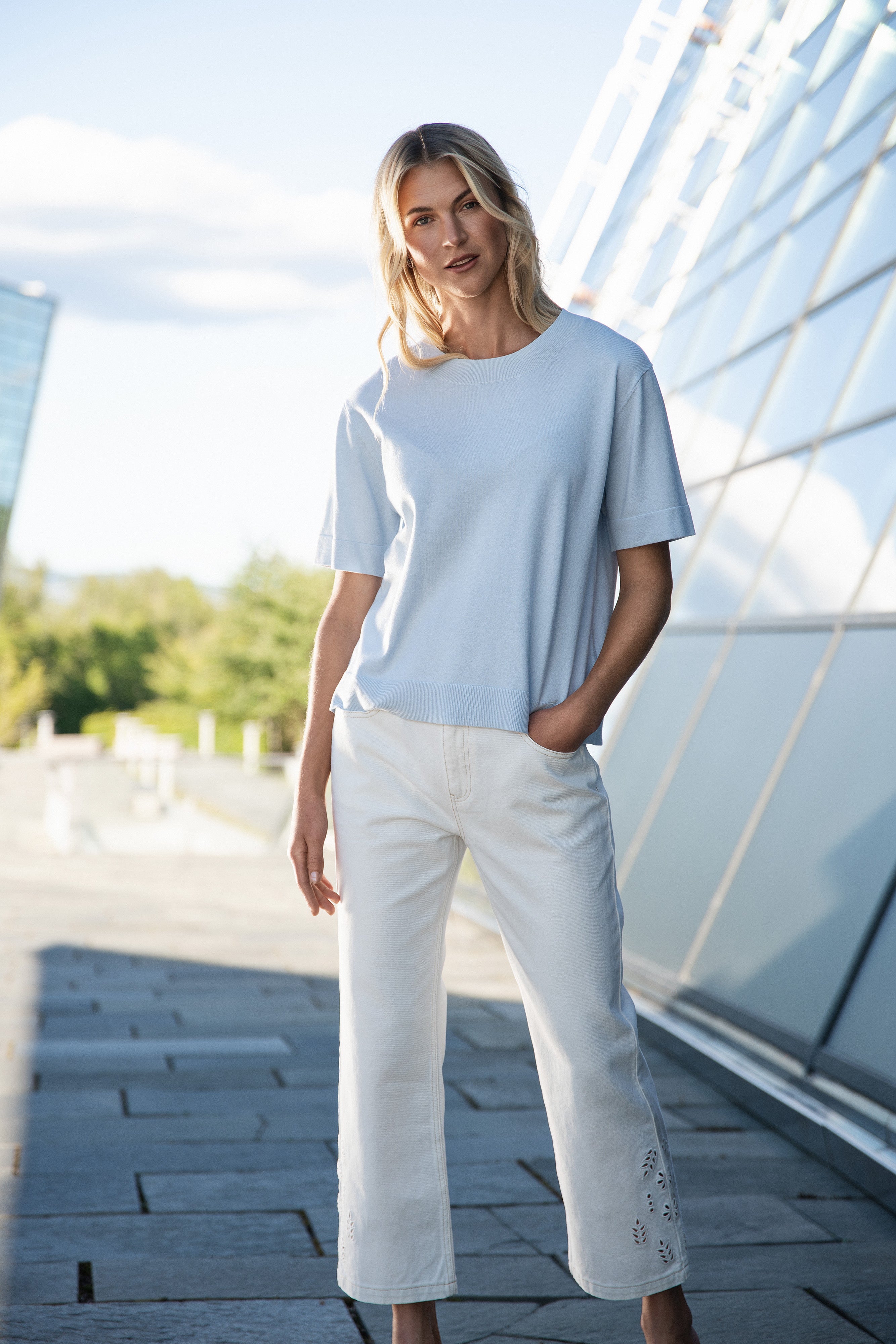 Close to my heart Angie s/s sweater Sweater S/S Ice Blue