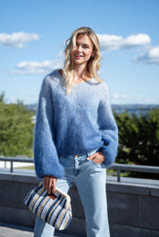 Close to my heart Anuza Dip Dye Sweater knitted Washed Blue