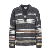 Close to my heart Arlene mohair genser Sweater knitted Grey Stripe