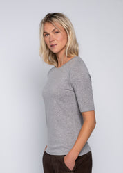Close to my heart Aspen kortermet ull genser T-shirt Grey Melange