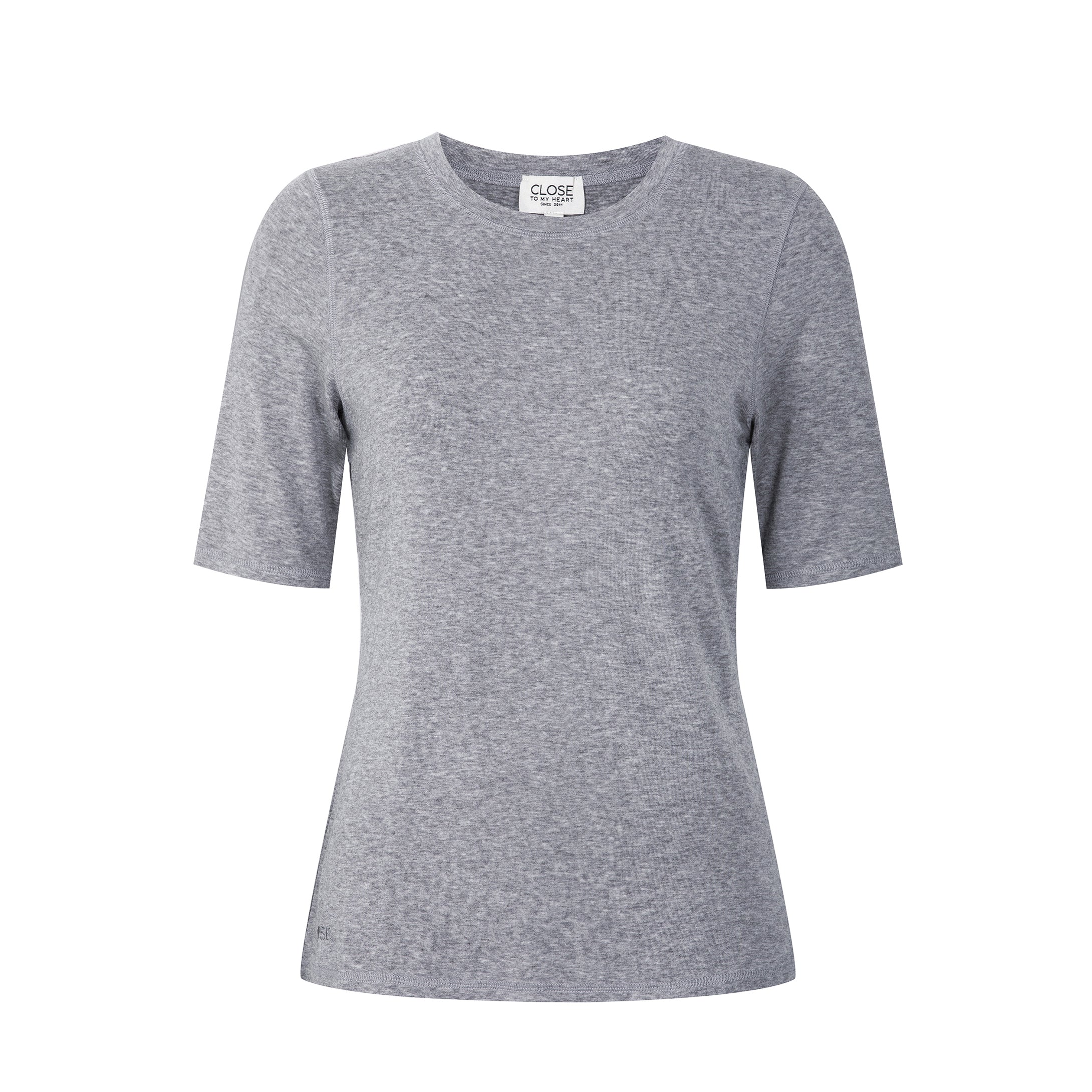Close to my heart Aspen kortermet ull genser T-shirt Grey Melange