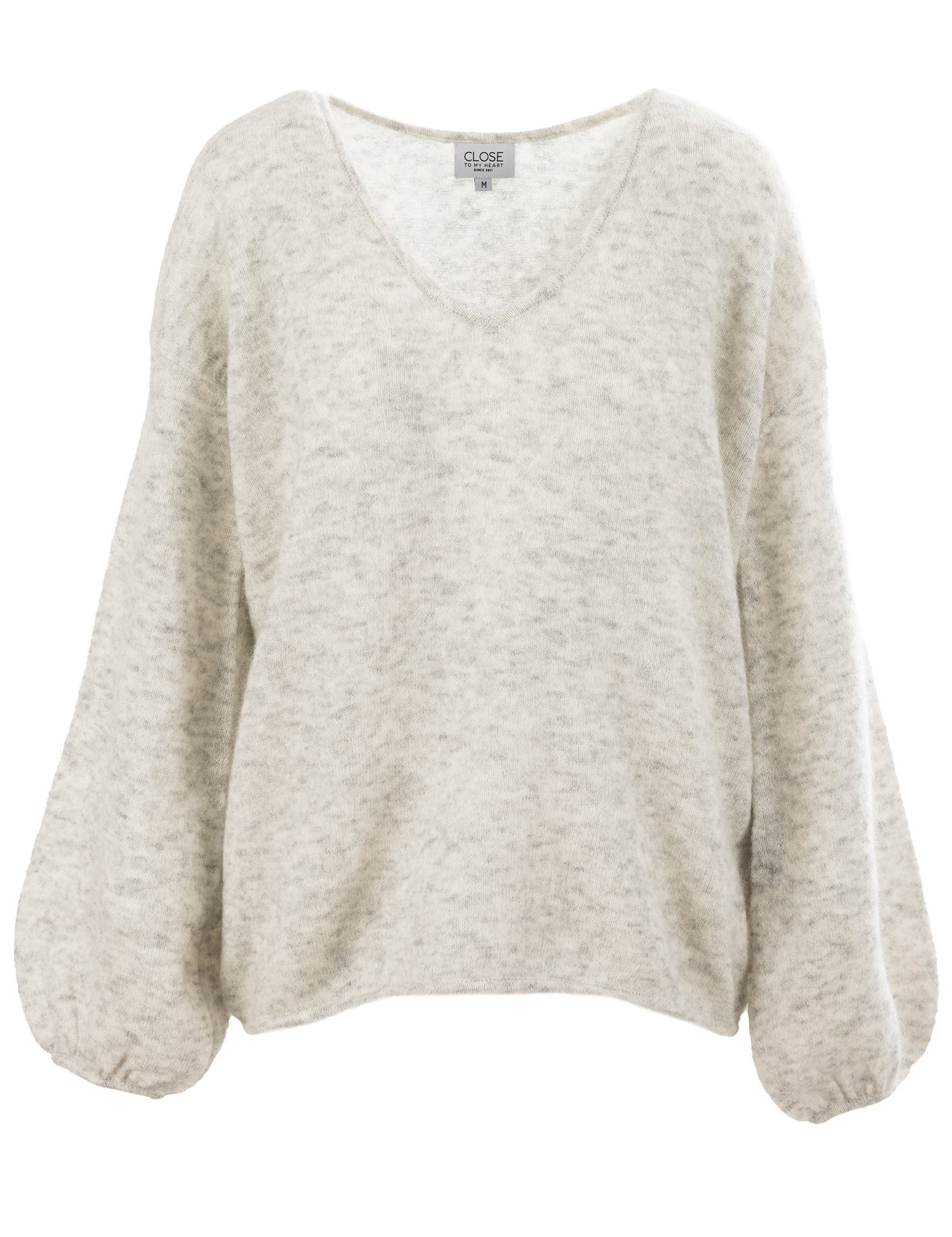Close to my heart Aurora mohair genser Sweater knitted White Grey