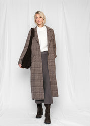 Close to my heart Avery rutet ull kåpe Coat Brown Check