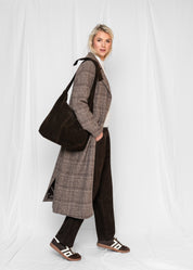 Close to my heart Avery rutet ull kåpe Coat Brown Check