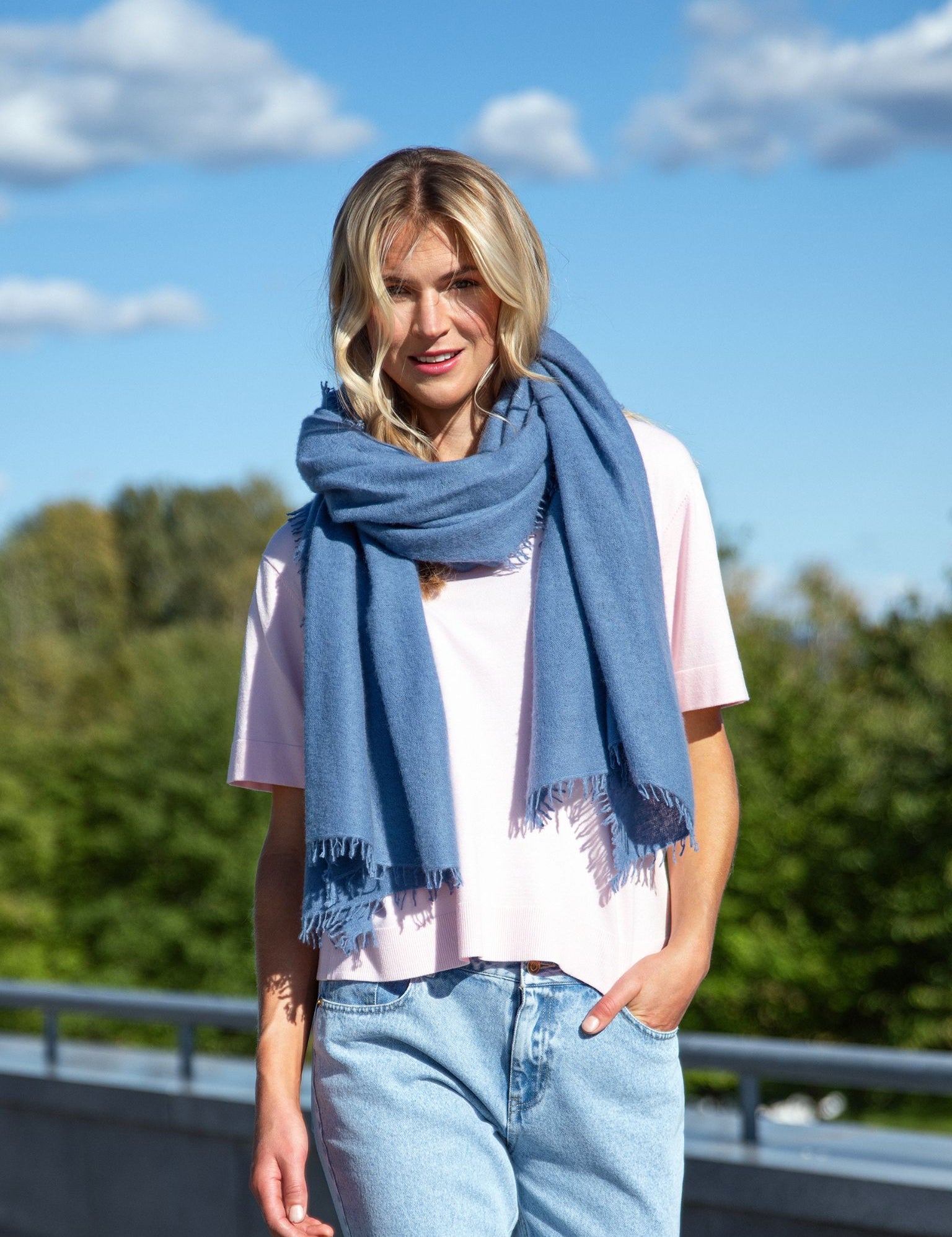 Close to my heart Bandana Scarf Scarf Washed Blue