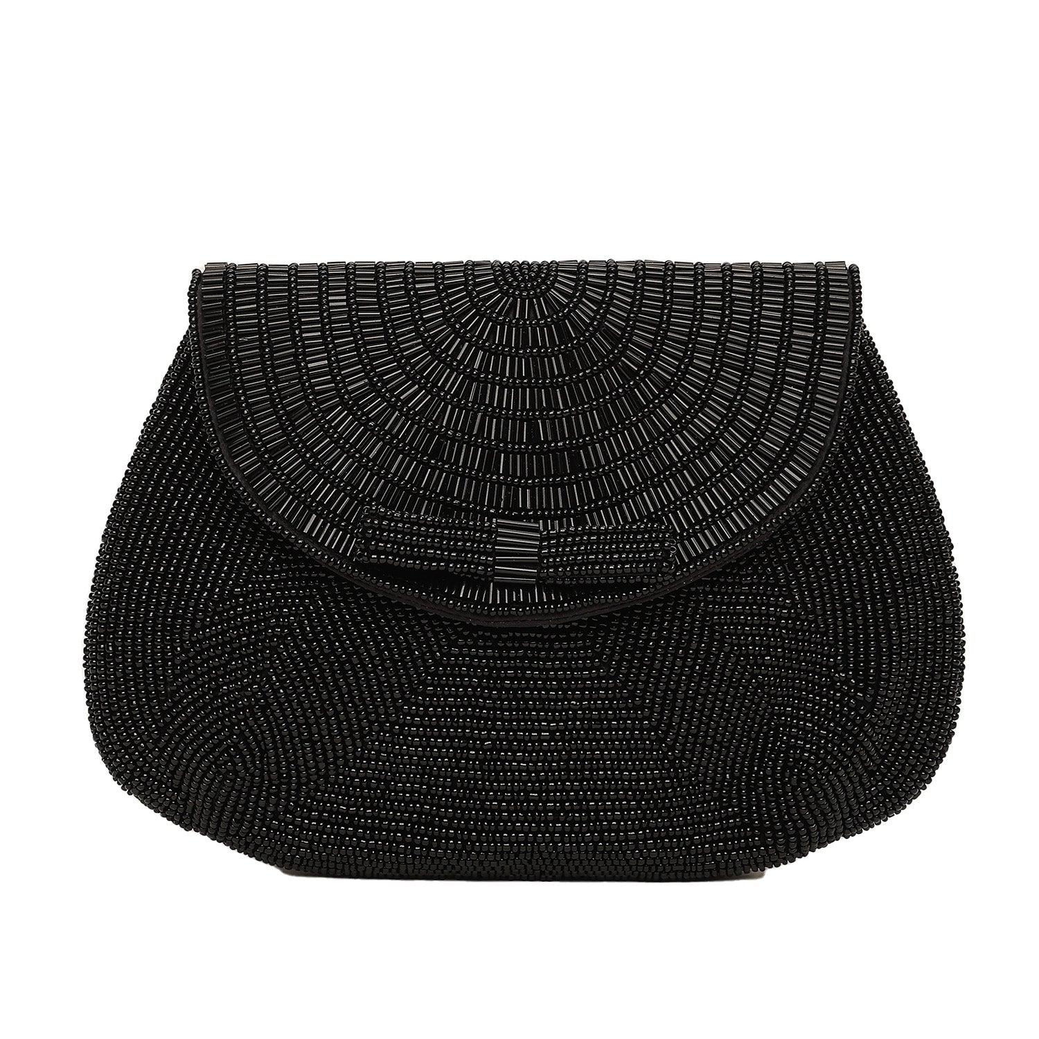 Close to my heart Beaded black clutch Handbag Black