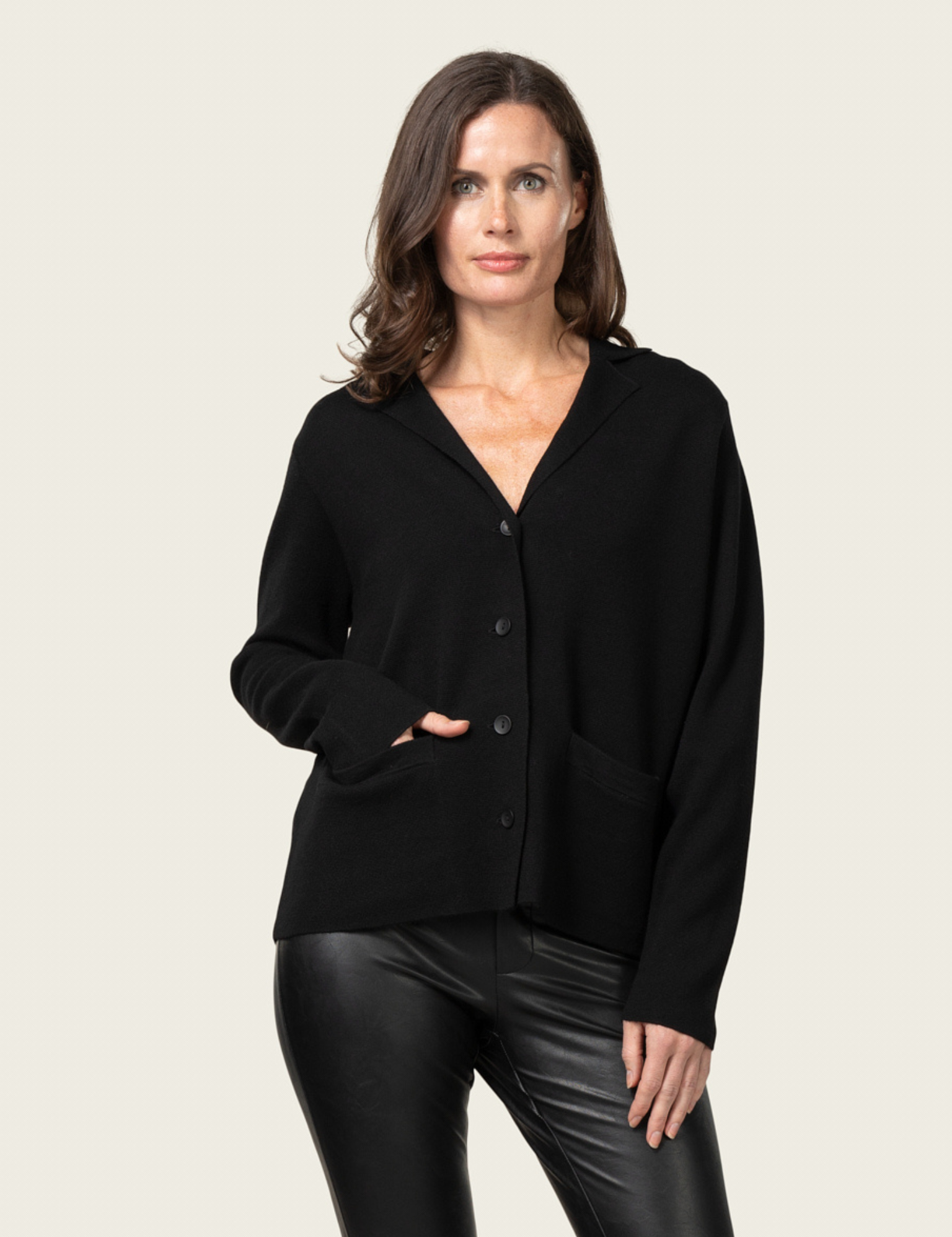 Close to my heart Berlin merino cardigan Cardigan Black