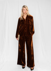 Close to my heart Bijou fløyel bluse Blouse Cognac