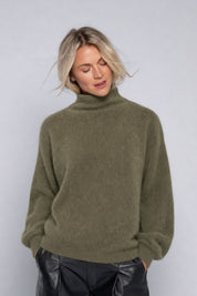 Close to my heart Caia børstet ull genser Sweater knitted Moss Green