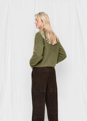 Close to my heart Carina børstet ull genser Sweater knitted Moss Green