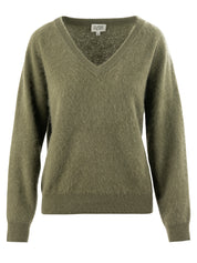 Close to my heart Carina børstet ull genser Sweater knitted Moss Green