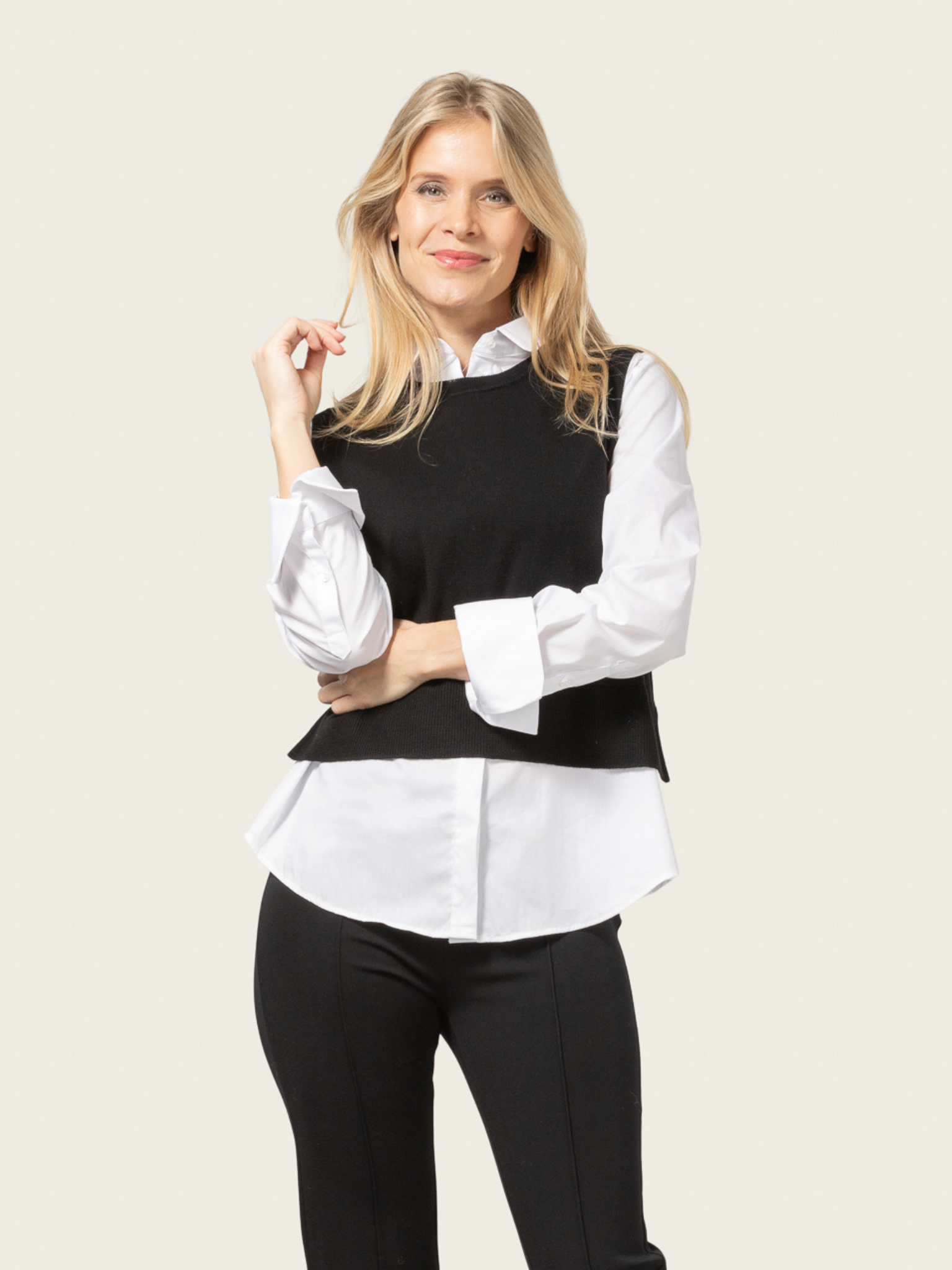 Close to my heart Carol merino vest Vest Black