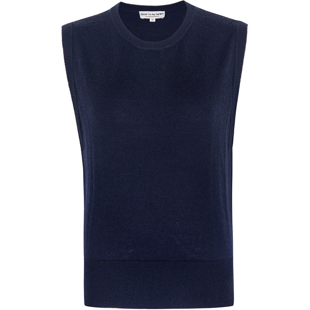 Close to my heart Carol merino vest Vest Navy