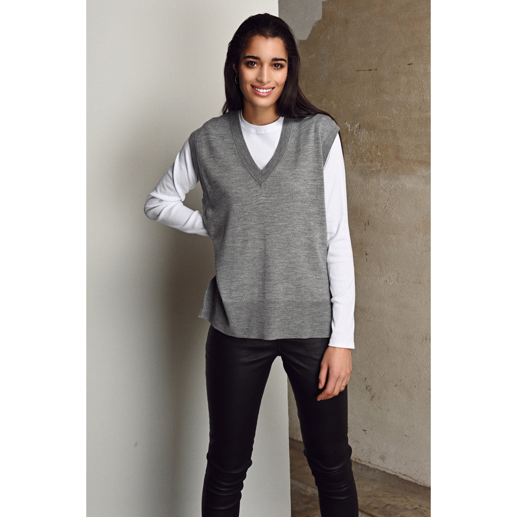 Close to my heart Casey merino vest Vest Light Grey Melange
