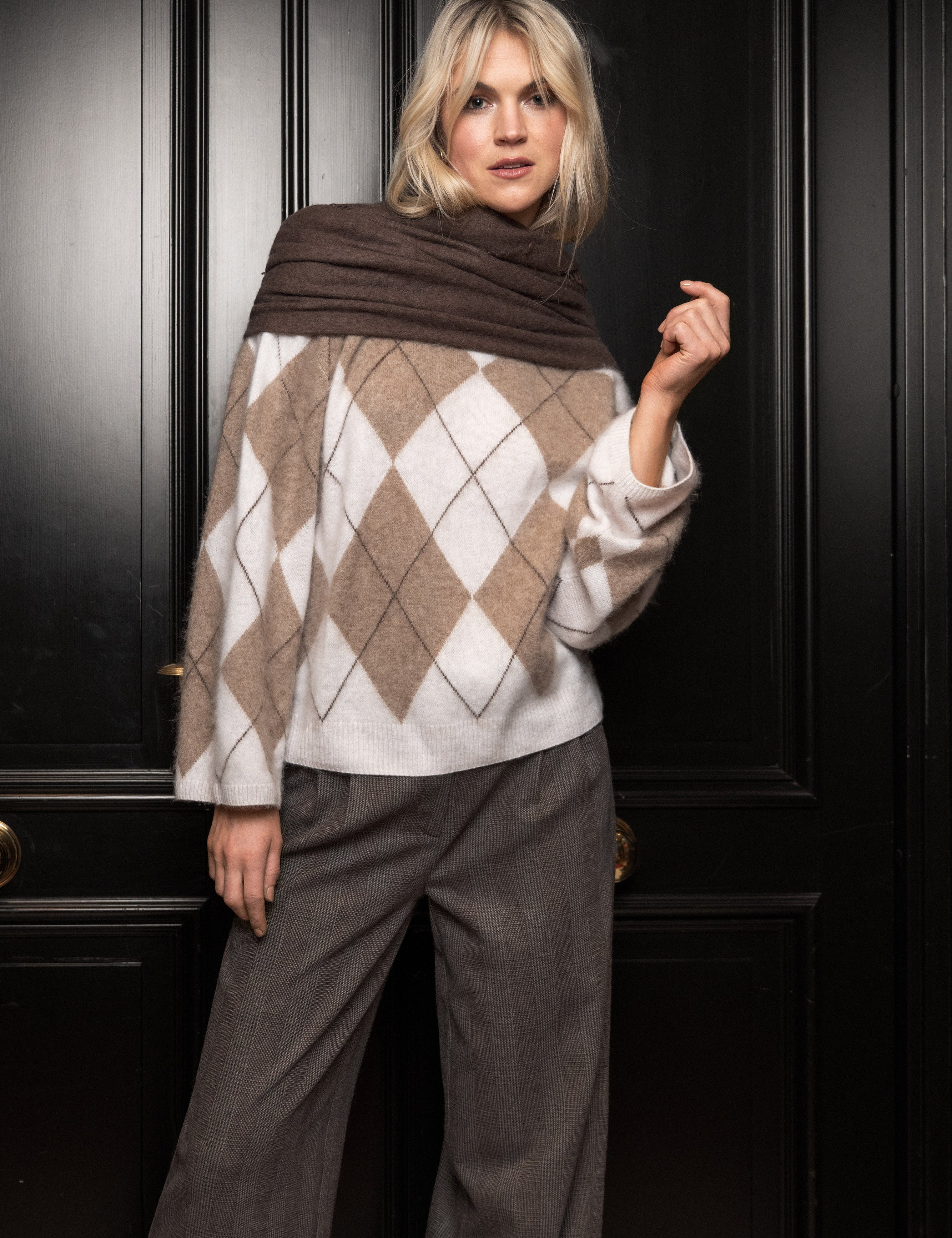 Close to my heart Cassidy argyle ull genser Sweater knitted Argyle