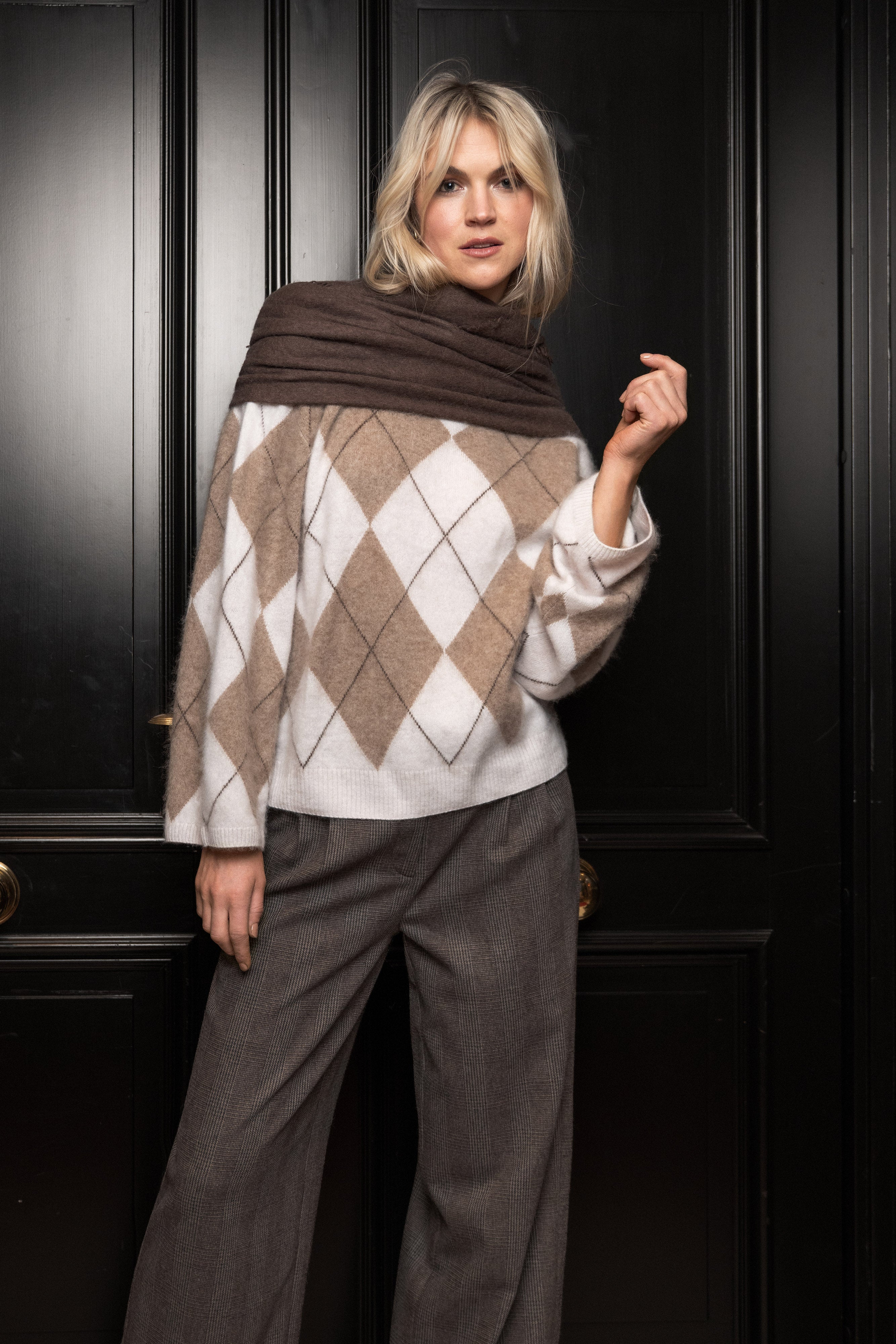 Close to my heart Cassidy argyle ull genser Sweater knitted Argyle