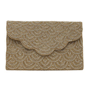 Close to my heart Champagne beaded clutch Handbag