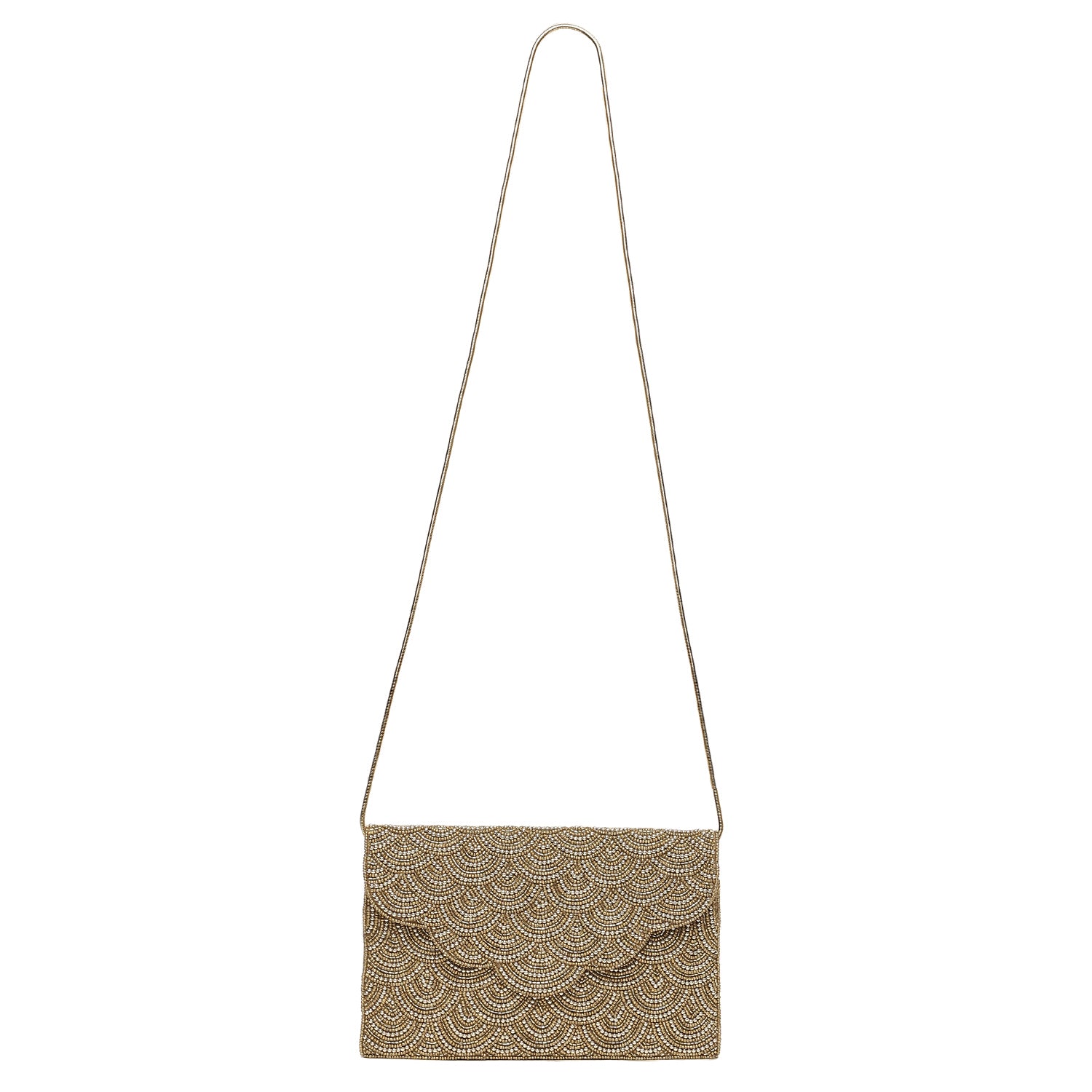 Close to my heart Champagne beaded clutch Handbag Champagne