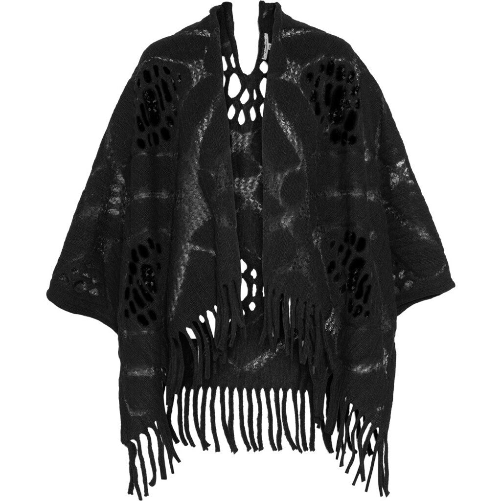 Close to my heart Clarissa wool poncho Poncho Black