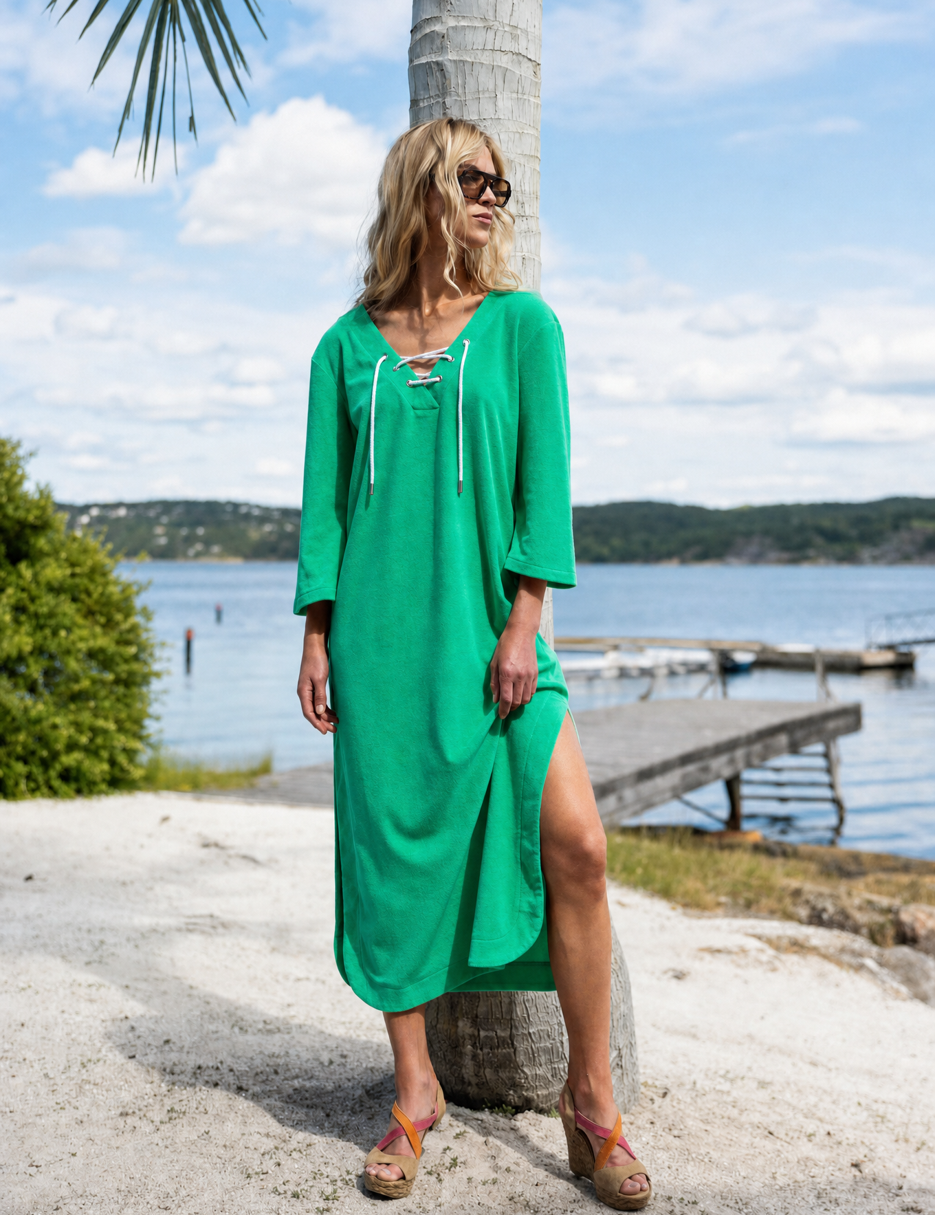 Close to my heart Cover-Up frotté kaftan kjole Kaftan Kelly Green