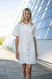 Close to my heart Dallas Denim Dress Dress woven Offwhite