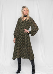 Close to my heart Dhalia midi kjole Dress woven Moss Green