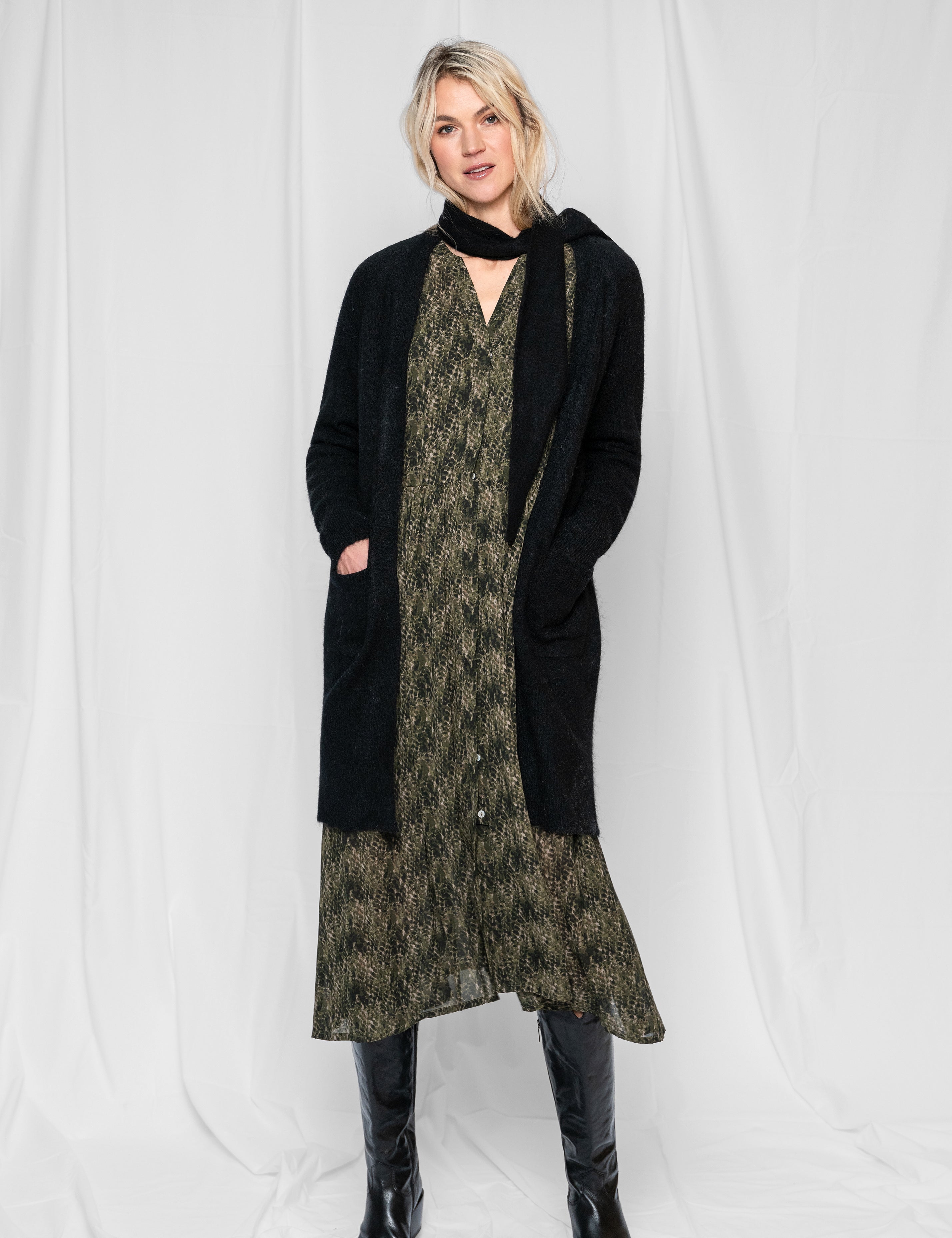 Close to my heart Dhalia midi kjole Dress woven Moss Green