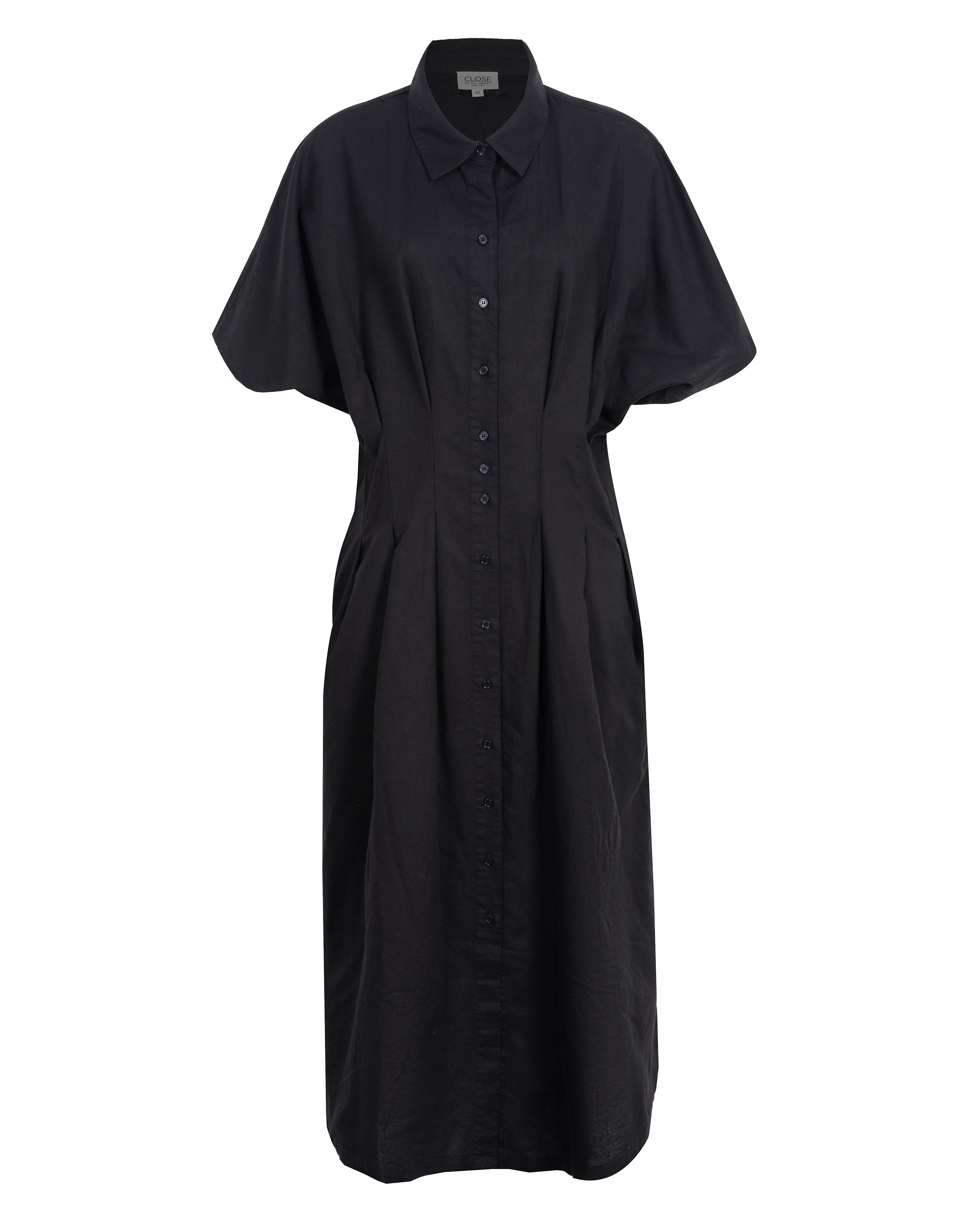 Close to my heart Edie midi lin kjole Dress woven Black