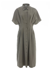 Close to my heart Edie midi lin kjole Dress woven Khaki Green
