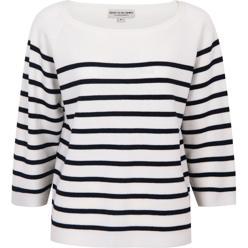 Close to my heart Ella Sweater Sweater knitted Offwhite/Black stripe