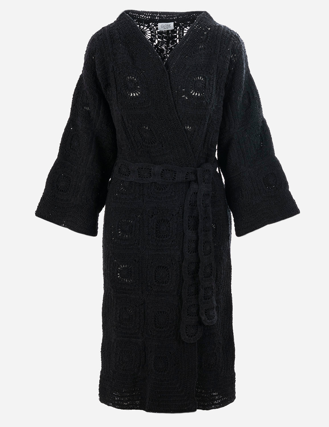 Close to my heart Endless heklet cardigan dame, lang Coat Black