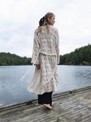 Close to my heart Endless heklet cardigan dame, lang Coat White