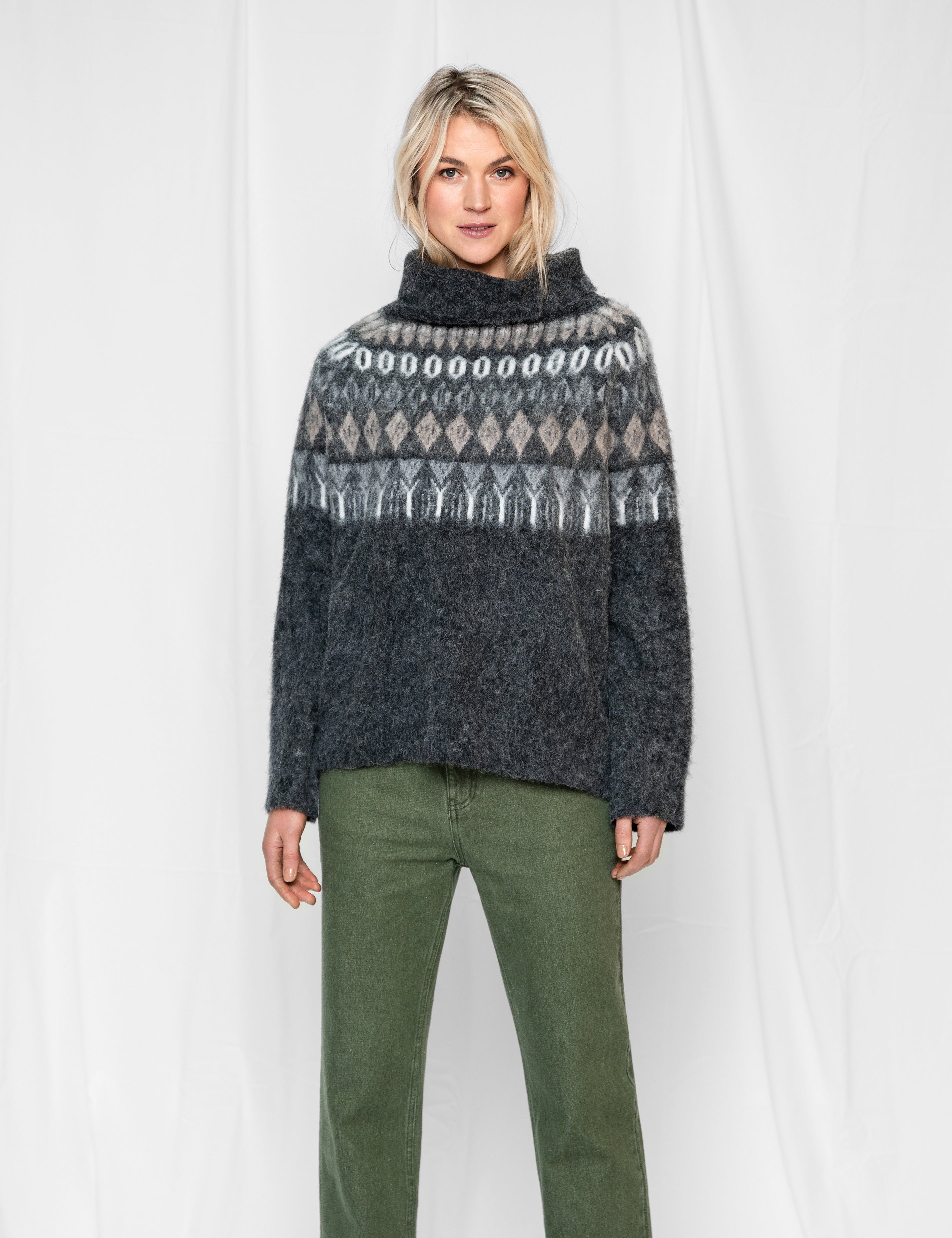 Close to my heart Freya sweater Sweater knitted Dark Grey Melange