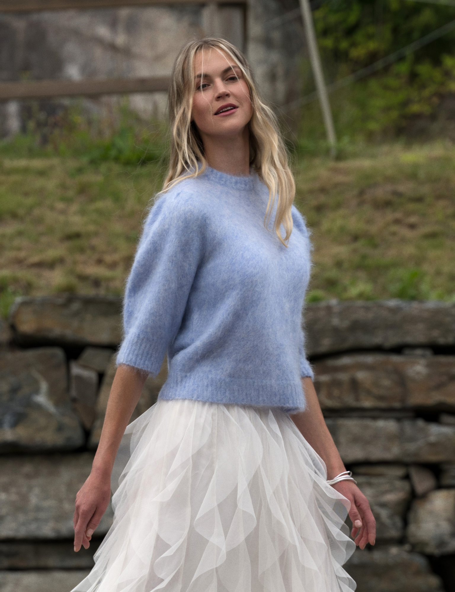 Close to my heart Gemma Genser Sweater knitted Dusk Blue