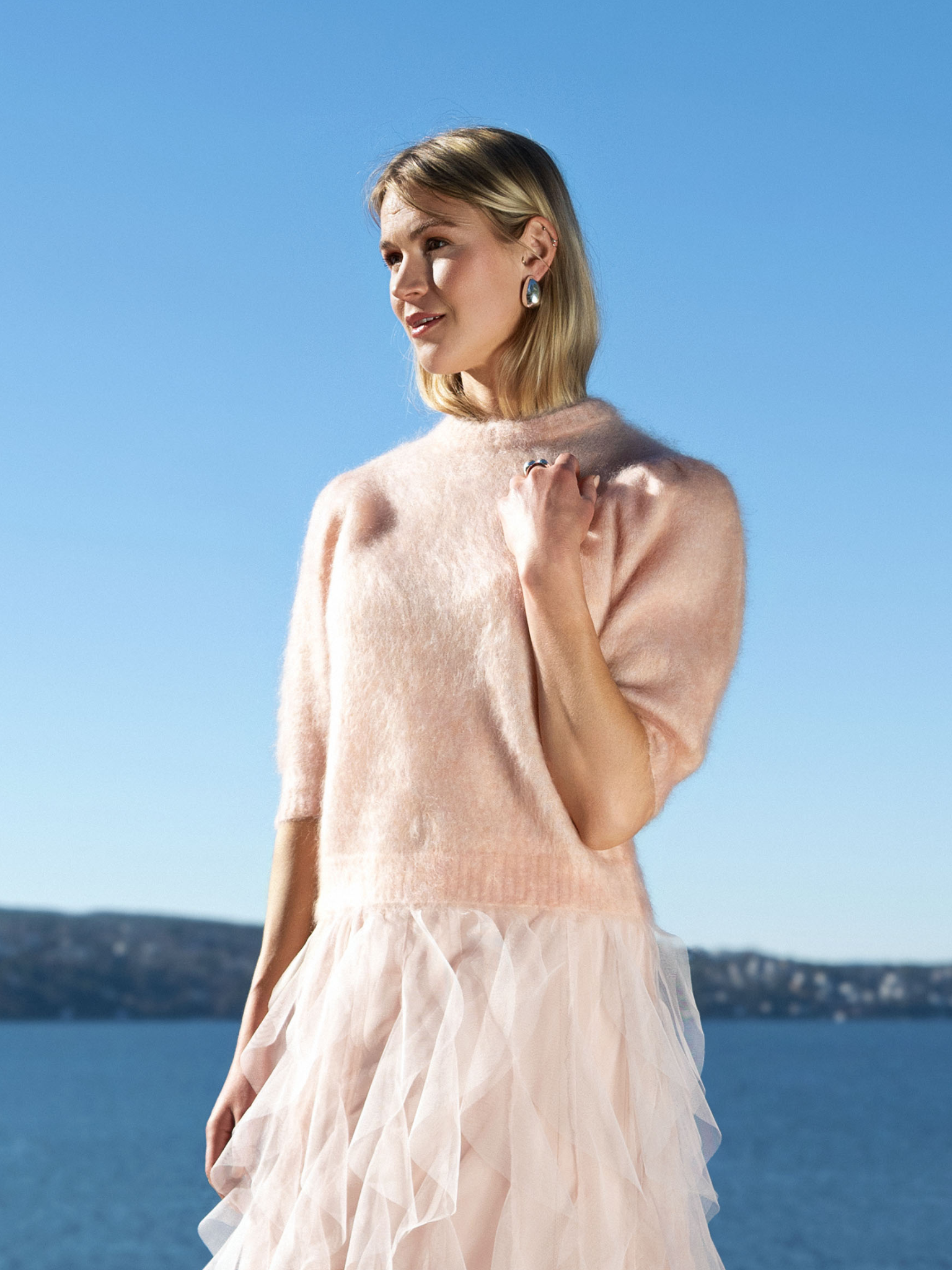 Close to my heart Gemma Genser Sweater knitted Peach