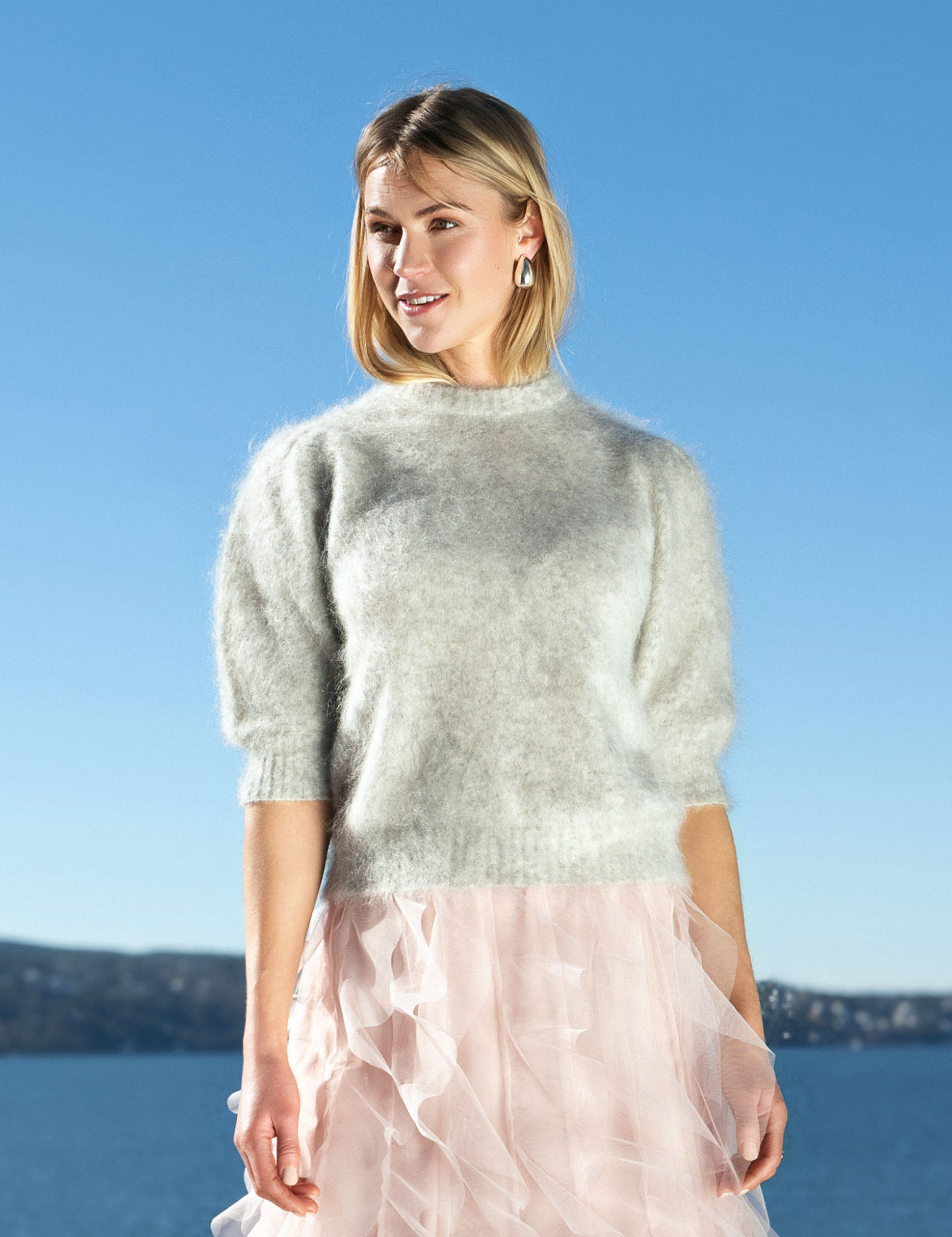 Close to my heart Gemma Genser Sweater knitted Silver Grey