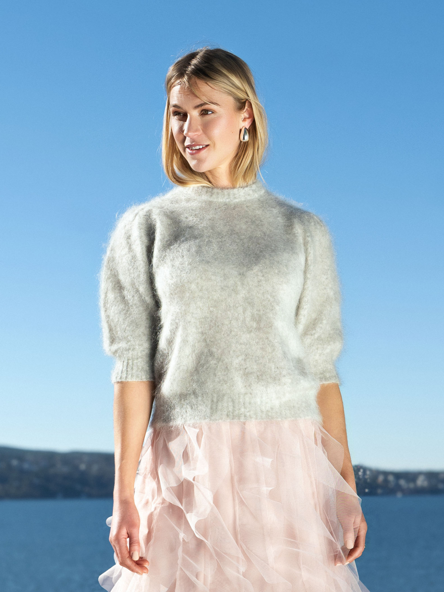 Close to my heart Gemma Genser Sweater knitted Silver Grey